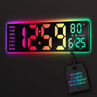 16.5" Large Digital Wall Clock with Remote Control