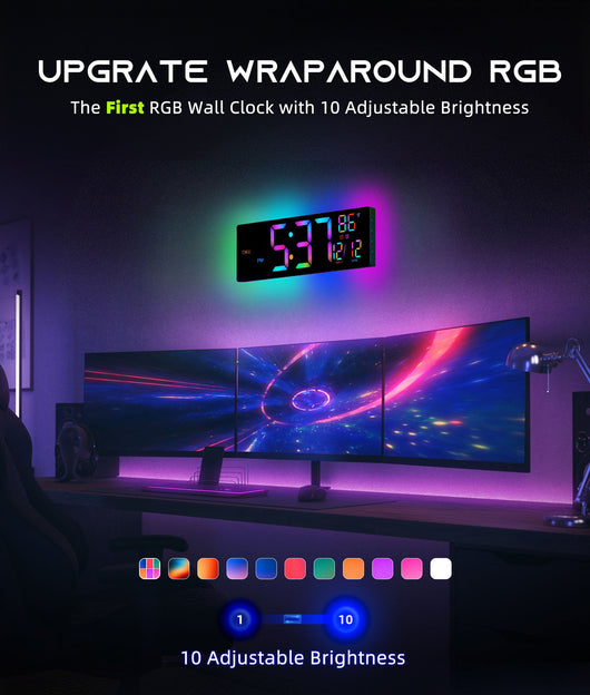 16.5" Large Digital Wall Clock with Remote Control