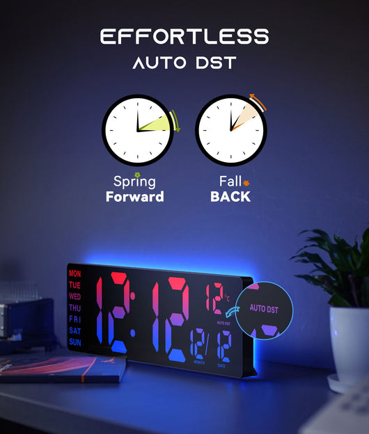 16.5" Large Digital Wall Clock with Remote Control