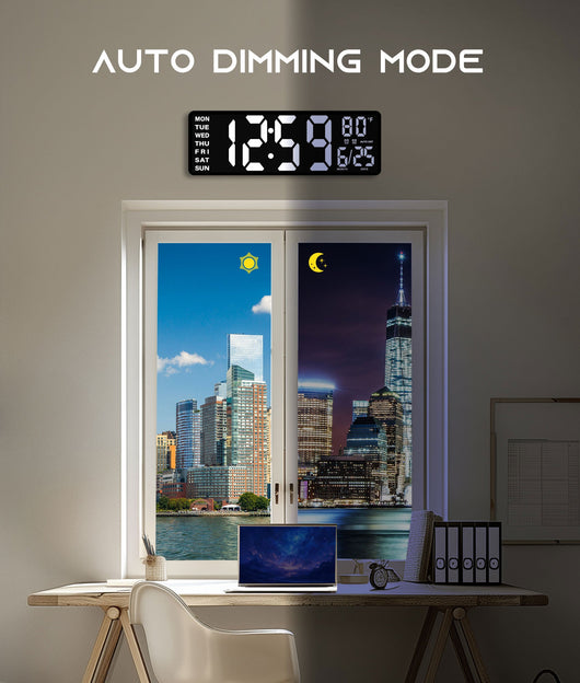 16.5" Large Digital Wall Clock with Remote Control